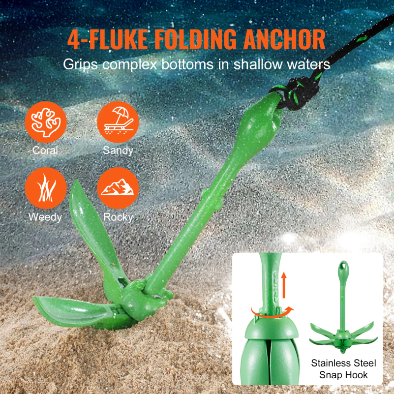 Kayak Anchor Kit 3.5 lb Paddle - Fishing Kayak Anchor ulasan dan harga