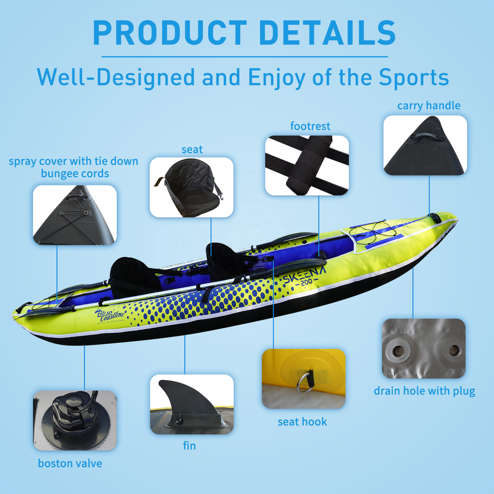 Adult Inflatable Fishing Canoe - Fishing Kayak Seat ulasan dan harga