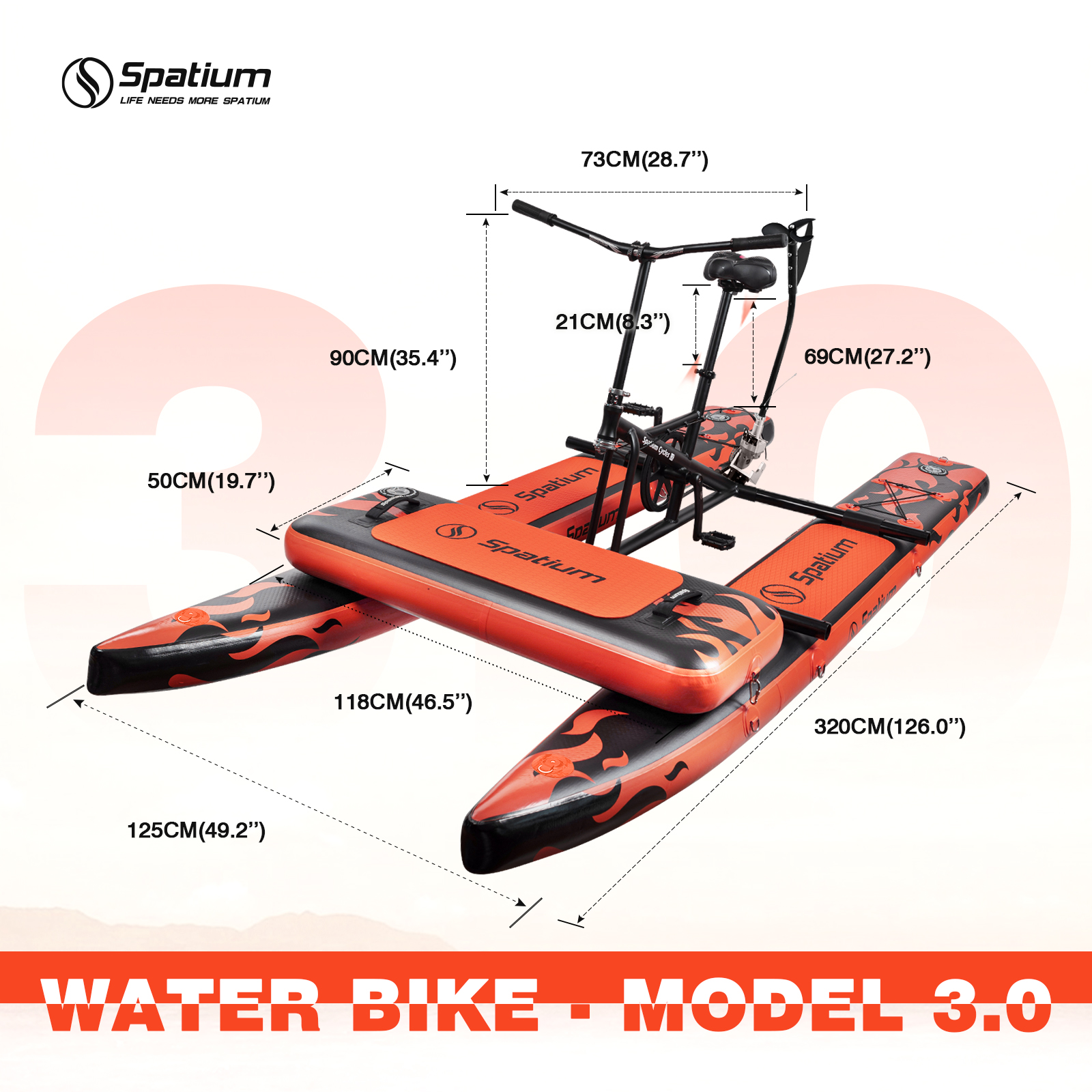 Spatium Sup Water Bike 3.0 Inf - Fishing Kayak Pedal Drive ulasan dan harga